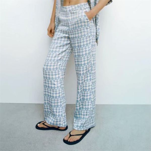 women summer loose plaid wide leg pants za high waist casual female elegant fashion street trousers clothes 210513, Blue
women summer loose plaid wide leg pants za high waist casual female elegant fashion street trousers clothes 210513, Blue