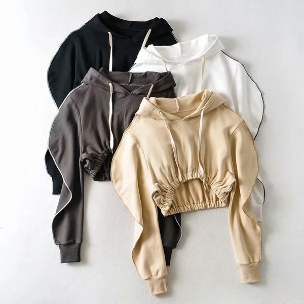 women's hoodies & sweatshirts kardashian same style lamb leg sleeves open line design cut short with hoodie beautiful street elastic ho, Black
women's hoodies & sweatshirts kardashian same style lamb leg sleeves open line design cut short with hoodie beautiful street elastic ho, Black