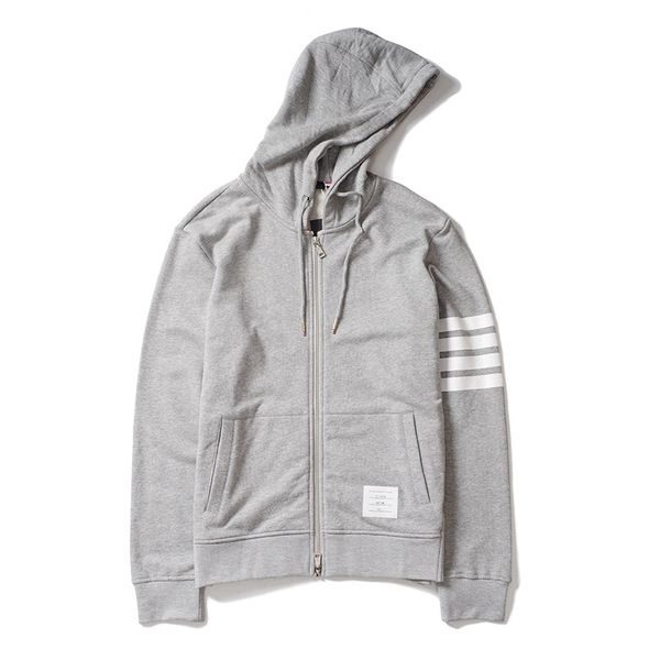 british style cotton terry zipper cardigan hoodie trend versatile loose tb coat, Black
british style cotton terry zipper cardigan hoodie trend versatile loose tb coat, Black