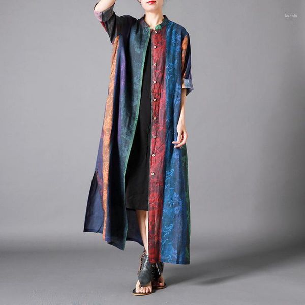 women's trench coats johnature casual spring clothes nine quarter sleeve mandarin collar single breasted wide-waisted print linen women, Tan;black
women's trench coats johnature casual spring clothes nine quarter sleeve mandarin collar single breasted wide-waisted print linen women, Tan;black