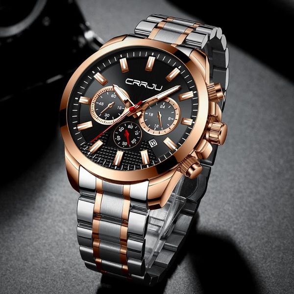 wristwatches crrju man watch stylish waterproof chronograph quartz clock sport business men watches relogio masculino, Slivery;brown
wristwatches crrju man watch stylish waterproof chronograph quartz clock sport business men watches relogio masculino, Slivery;brown