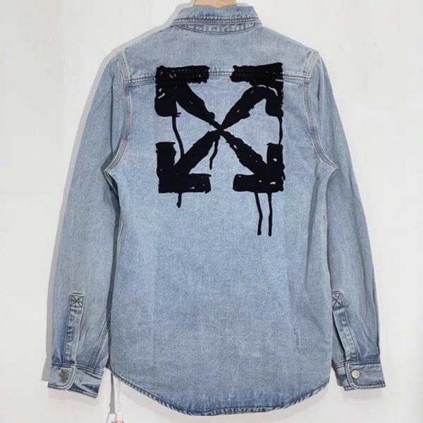 off black splash arrow denim shirt coat ow wash light blue jacket white couple fashion, Black;brown
off black splash arrow denim shirt coat ow wash light blue jacket white couple fashion, Black;brown