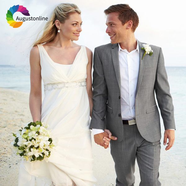 men's suits & blazers gray beach wedding groom tuxedos slim fit bridegroom men 2 pieces (jacket+pants) man prom wear costume, White;black
men's suits & blazers gray beach wedding groom tuxedos slim fit bridegroom men 2 pieces (jacket+pants) man prom wear costume, White;black
