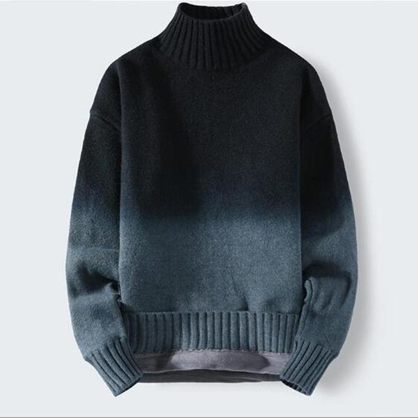 men's sweaters men casual knitted fashion warm mock neck jumpers autumn winter harajuku gradient print long sleeve slim sweater, White;black
men's sweaters men casual knitted fashion warm mock neck jumpers autumn winter harajuku gradient print long sleeve slim sweater, White;black