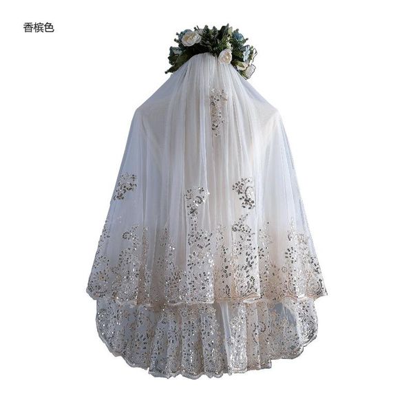 bridal veils simple 2 layers short sequins wedding veil champagne tulle women with comb accessories, Black
bridal veils simple 2 layers short sequins wedding veil champagne tulle women with comb accessories, Black