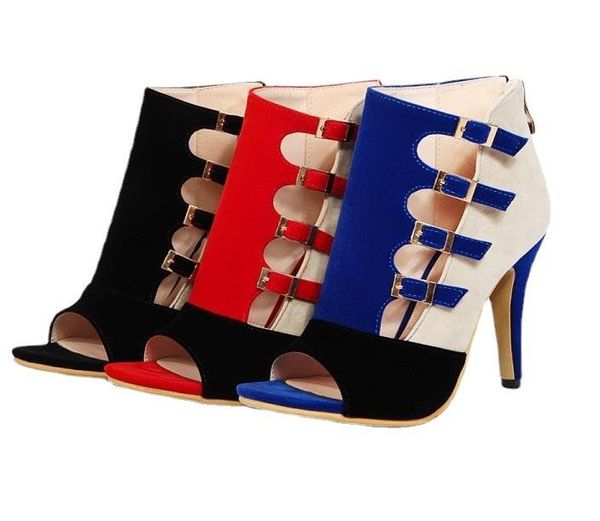 boots 2021 women's high heel sandals color matching belt buckle fish mouth shoes large size, Black
boots 2021 women's high heel sandals color matching belt buckle fish mouth shoes large size, Black