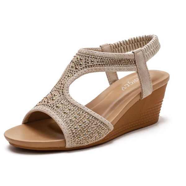 summer women high heels sandals gladiator wedges rhinestone open toe ladies shoes platform elastic band casual beach, Black
summer women high heels sandals gladiator wedges rhinestone open toe ladies shoes platform elastic band casual beach, Black