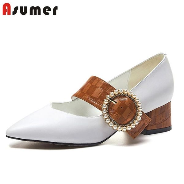 dress shoes asumer 2021 big size 43 single women pumps genuine leather pearl buckle pointed toe summer party wedding ladies, Black
dress shoes asumer 2021 big size 43 single women pumps genuine leather pearl buckle pointed toe summer party wedding ladies, Black