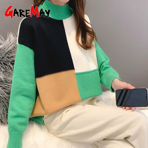 half high collar chic korean loose lazy autumn winter sweater soft bottoming pullovers women female basic jumper 210428, White;black
half high collar chic korean loose lazy autumn winter sweater soft bottoming pullovers women female basic jumper 210428, White;black