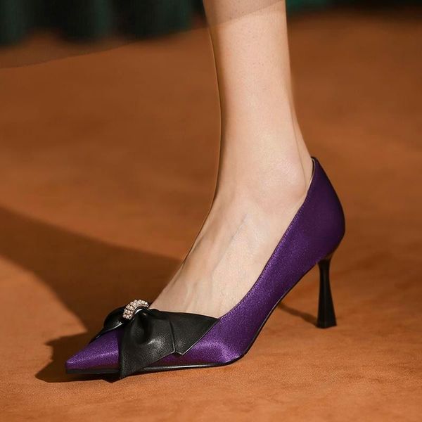 bowtie design pointed toe sheepskin insole women heels party wedding shoes high heel spring fashion stiletto dress, Black
bowtie design pointed toe sheepskin insole women heels party wedding shoes high heel spring fashion stiletto dress, Black