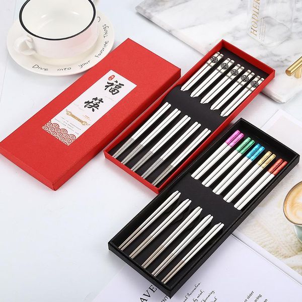 pairs stainless steel chopsticks multicolor reusable safe metal easy to use square lightweight chop sticks gift set
pairs stainless steel chopsticks multicolor reusable safe metal easy to use square lightweight chop sticks gift set