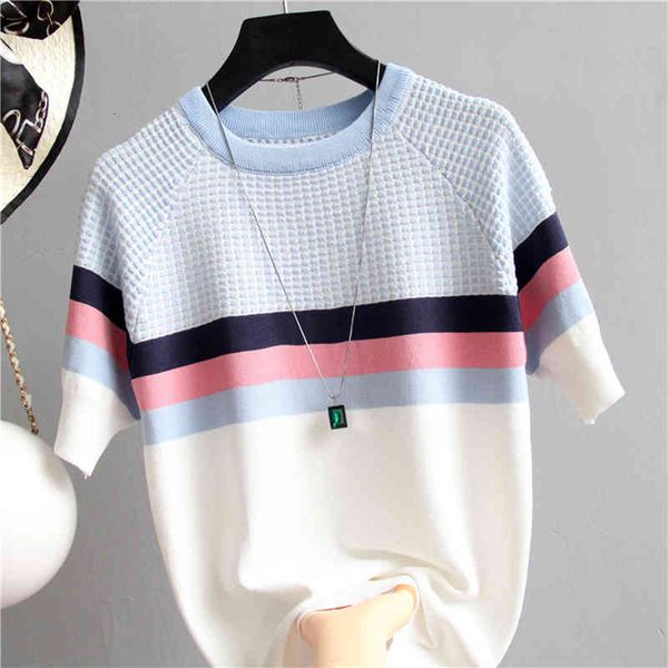 women's sweaters male chess summer short sleeve striped female sweater korean fashion pull femme jumper f2zx, White;black
women's sweaters male chess summer short sleeve striped female sweater korean fashion pull femme jumper f2zx, White;black