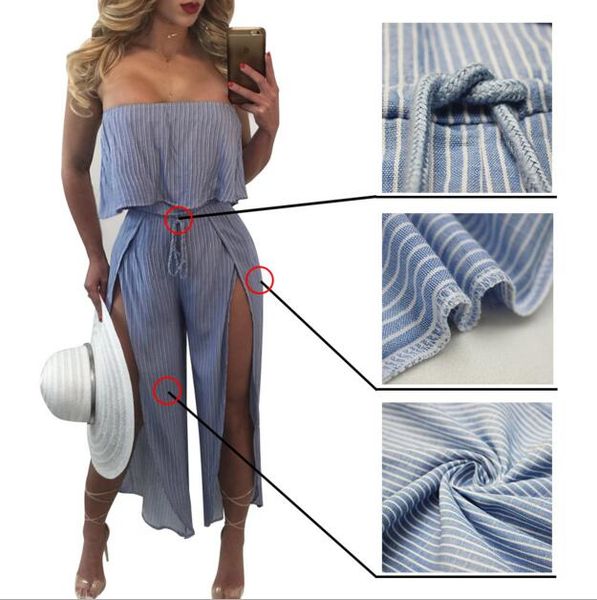 european and american style women nude back piece jumpsuits blue stripe forks nine soup one piece lotus leaf pants, Black;white
european and american style women nude back piece jumpsuits blue stripe forks nine soup one piece lotus leaf pants, Black;white
