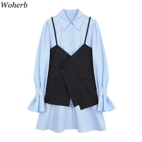 elegant two pieces set women black vest + blue shirt dress office lady casual slim korean chic outfits 210519, Black;gray
elegant two pieces set women black vest + blue shirt dress office lady casual slim korean chic outfits 210519, Black;gray