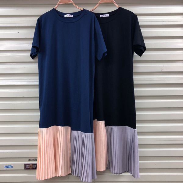 women casual panelled spliced irreglar fack two robe t-shirt dress round neck short sleeve loose fashion summer 210510, Black;gray
women casual panelled spliced irreglar fack two robe t-shirt dress round neck short sleeve loose fashion summer 210510, Black;gray