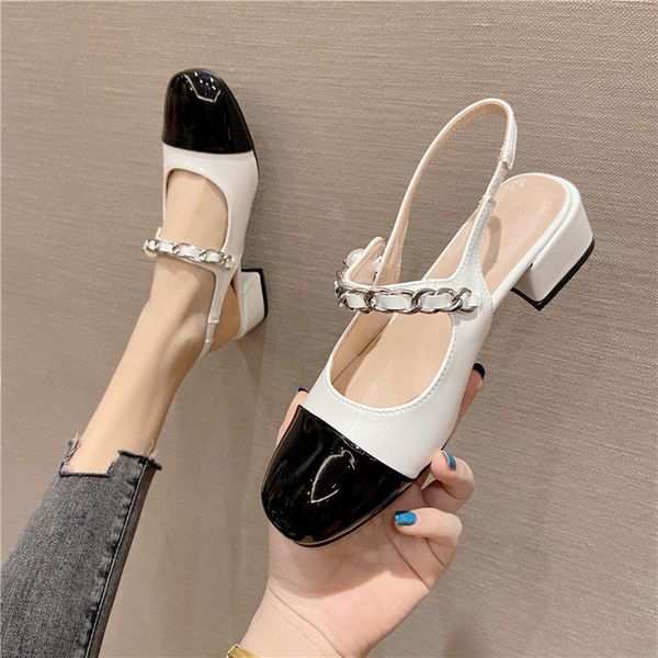 single jane sandals shoes mary baotou sandals female summer middle heel fairy style student high with thick b4tc, Black
single jane sandals shoes mary baotou sandals female summer middle heel fairy style student high with thick b4tc, Black