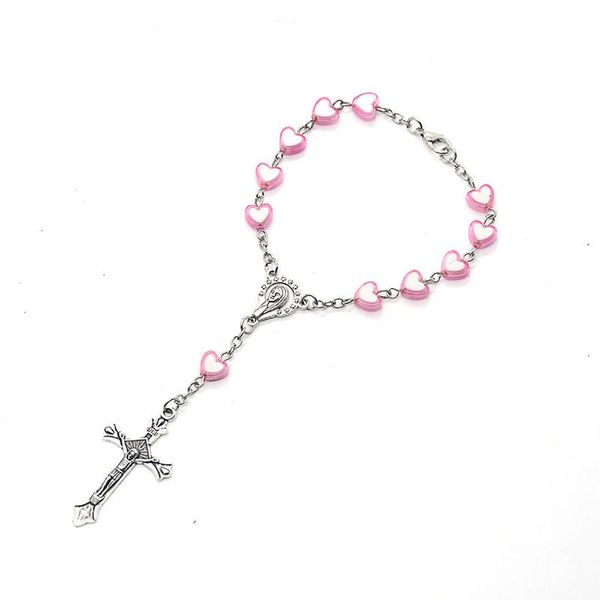 link, chain christian catholic cross heart baptism beads pink rosary bracelets for women religion jesus church souvenir gifts jewelry, Black
link, chain christian catholic cross heart baptism beads pink rosary bracelets for women religion jesus church souvenir gifts jewelry, Black