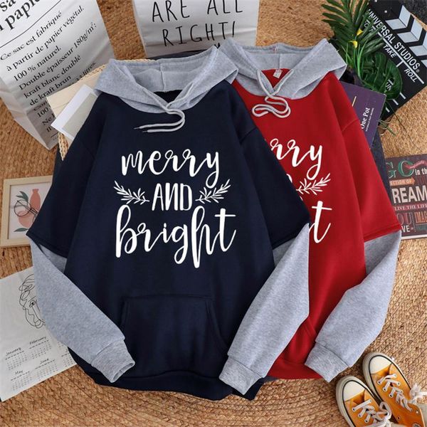 women's hoodies & sweatshirts christmas letter women with hat hoodie fake 2 piece loose long sleeve patchwork lazy all-match stylish la, Black 
women's hoodies & sweatshirts christmas letter women with hat hoodie fake 2 piece loose long sleeve patchwork lazy all-match stylish la, Black