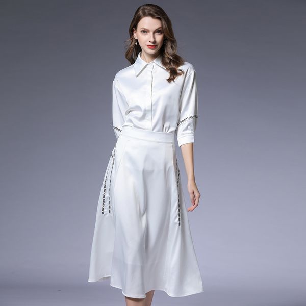 comelspring 2 piece set white women embroidery floral shirt blouse suits + high waist big swing midi skirt suits 210515
comelspring 2 piece set white women embroidery floral shirt blouse suits + high waist big swing midi skirt suits 210515