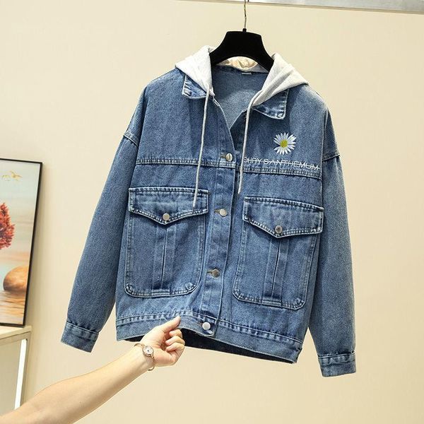 women's jackets spring autumn denim jacket women embroidery single-breasted loose coat female casual overcoat ladies outerwear, Black;brown
women's jackets spring autumn denim jacket women embroidery single-breasted loose coat female casual overcoat ladies outerwear, Black;brown