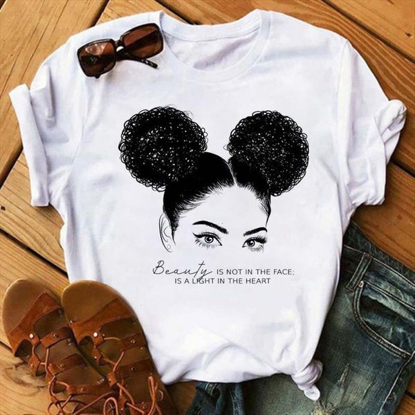 maycaur black girls vogue womens t shirt african curly hair girl femme summer tees, White
maycaur black girls vogue womens t shirt african curly hair girl femme summer tees, White