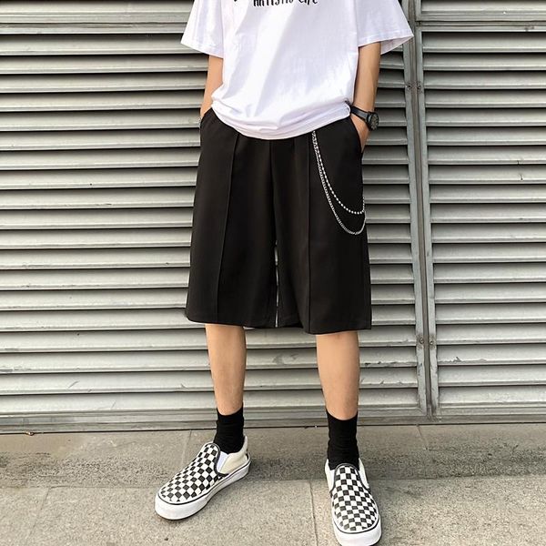 men's pants fashion suit shorts crease cropped instagram dark casual trousers for men and women, Black
men's pants fashion suit shorts crease cropped instagram dark casual trousers for men and women, Black