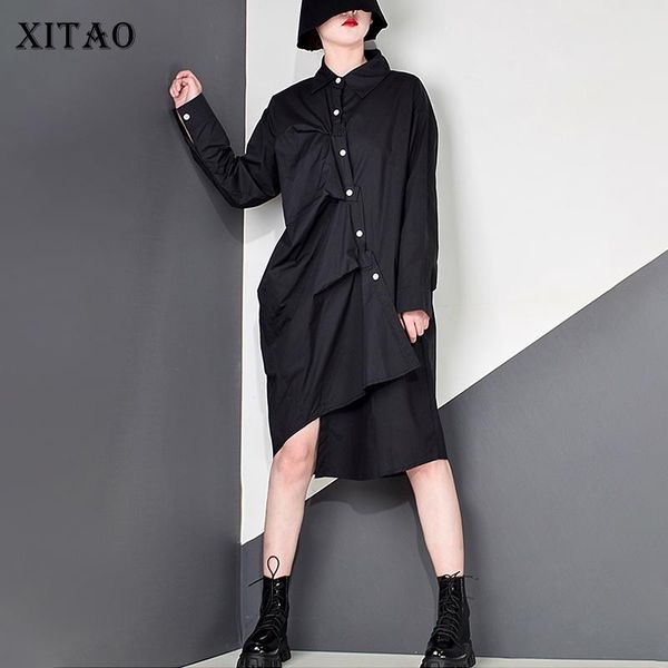 casual dresses xitao wrinkles button dress women elegant spring autumn trend fashion style turn down collar long sleeve dmy2590, Black;gray
casual dresses xitao wrinkles button dress women elegant spring autumn trend fashion style turn down collar long sleeve dmy2590, Black;gray