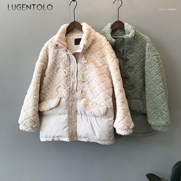 women's down & parkas lugentolo women parka winter splice lambswool coat button loose warm jacket casual lady standing collar simple fa, Black
women's down & parkas lugentolo women parka winter splice lambswool coat button loose warm jacket casual lady standing collar simple fa, Black