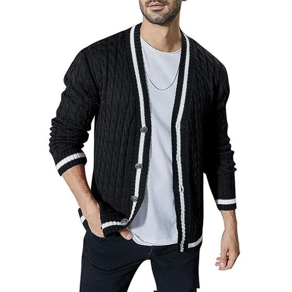 men's sweaters men vintage sweater 2021 autumn solid color knitted jacket fashion casual cardigan coats jersey hombre, White;black
men's sweaters men vintage sweater 2021 autumn solid color knitted jacket fashion casual cardigan coats jersey hombre, White;black