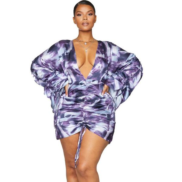 plus size dresses xl-5xl women clothing 2021 aurumn fashion long sleeve slim tie dye mini club dress big drop, Black
plus size dresses xl-5xl women clothing 2021 aurumn fashion long sleeve slim tie dye mini club dress big drop, Black