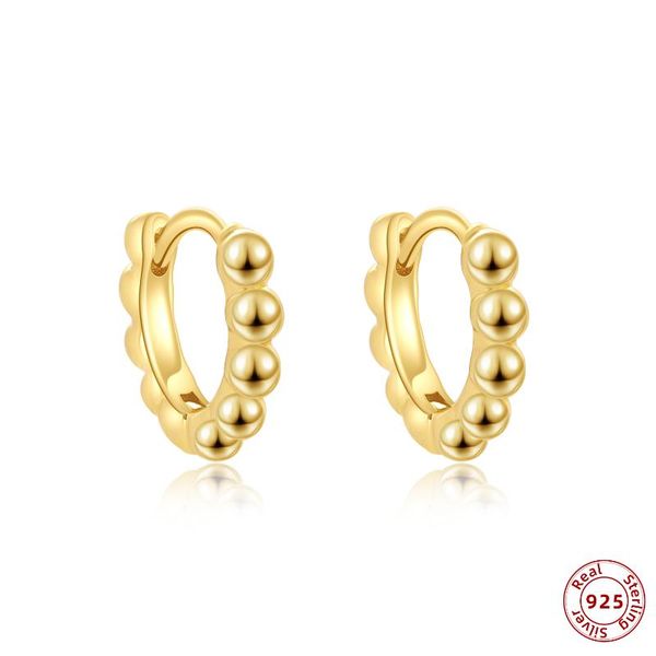 hoop & huggie real 925 sterling silver round beads earring for women vintage small gold color piercing hoops fashion jewelry, Golden;silver
hoop & huggie real 925 sterling silver round beads earring for women vintage small gold color piercing hoops fashion jewelry, Golden;silver