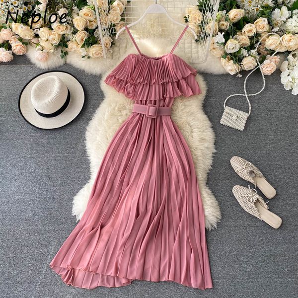 neploe female dresses new summer sweet pleats ruffles strapless camisole sashes slim wasit fresh women dress 82078 210423, Black;gray
neploe female dresses new summer sweet pleats ruffles strapless camisole sashes slim wasit fresh women dress 82078 210423, Black;gray
