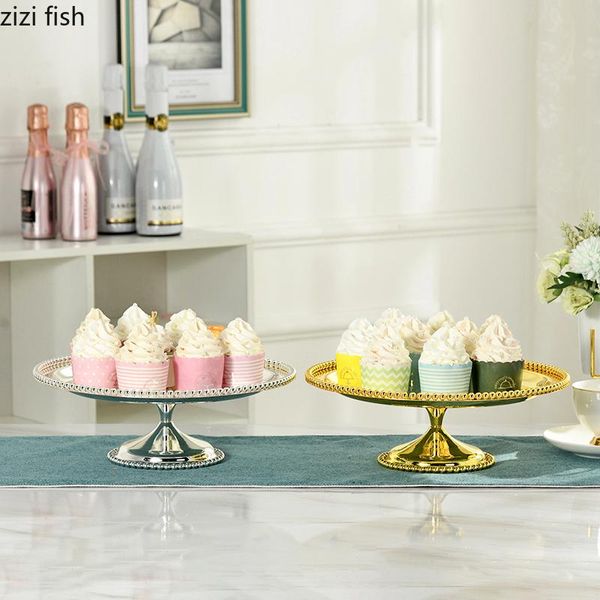 european-style metal cake tray wedding holiday decoration golden silver dessert pastry display accessories baking & tools
european-style metal cake tray wedding holiday decoration golden silver dessert pastry display accessories baking & tools