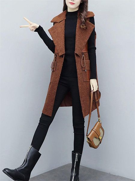 women's vests fashion thick lambswool vest waistcoat jacket 2021 autumn winter plus size clothing loose mid-length coat m534, Black;white
women's vests fashion thick lambswool vest waistcoat jacket 2021 autumn winter plus size clothing loose mid-length coat m534, Black;white