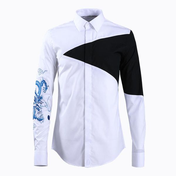 brand business male dress shirt 2021 fashion embroidery long sleeve chemise homme casual slim shirts men plus size 3xl 4xl men's, White;black
brand business male dress shirt 2021 fashion embroidery long sleeve chemise homme casual slim shirts men plus size 3xl 4xl men's, White;black