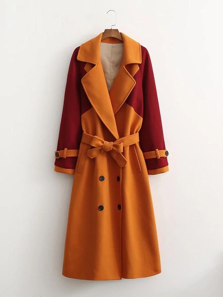 women's wool & blends 2021 long patchwork jackets women vintage lapel shoulders pad slim autumn blazer fashion chic pocket double breas, Black
women's wool & blends 2021 long patchwork jackets women vintage lapel shoulders pad slim autumn blazer fashion chic pocket double breas, Black