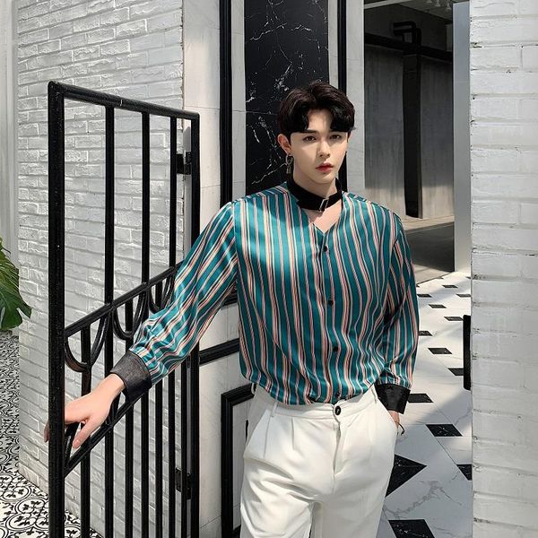men's casual shirts fashion summer three quarter sleeve stripe shirt youth party h41, White;black
men's casual shirts fashion summer three quarter sleeve stripe shirt youth party h41, White;black