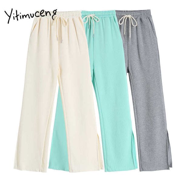 yitimuceng sport pants womens spring high waist comfortable vintage trousers korean solid clothes fashion streetwear 210601, Black;white
yitimuceng sport pants womens spring high waist comfortable vintage trousers korean solid clothes fashion streetwear 210601, Black;white