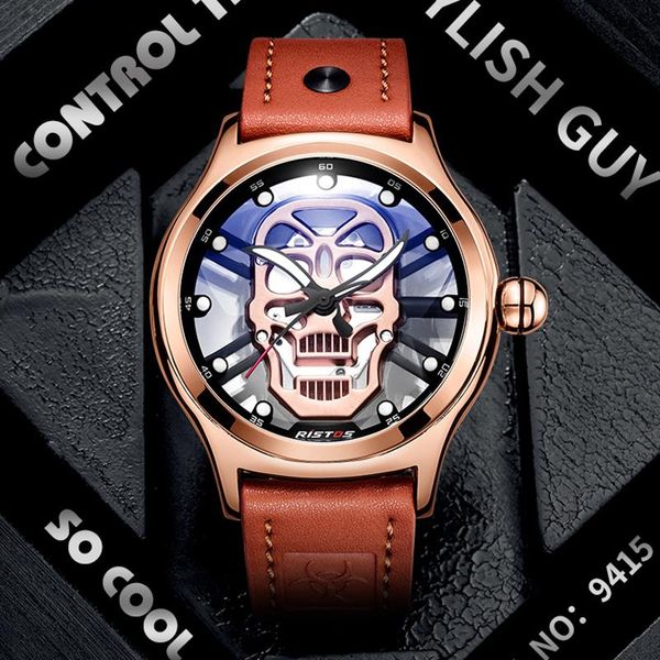 wristwatches skull dial quartz men's watch creativity watches genuine leather strap male water resistant wristwatch relogio masculino, Slivery;brown
wristwatches skull dial quartz men's watch creativity watches genuine leather strap male water resistant wristwatch relogio masculino, Slivery;brown