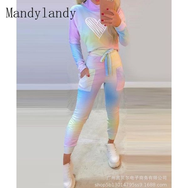 women's two piece pants mandylandy autumn love long sleeve o-neck + high waist lace-up pocket suit womens tie-dye printed slim-fit spor, White
women's two piece pants mandylandy autumn love long sleeve o-neck + high waist lace-up pocket suit womens tie-dye printed slim-fit spor, White