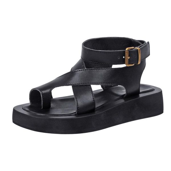 sandals aiyuqi women genuine leather 2021 summer clip toe ladies roman shoes muffin, Black
sandals aiyuqi women genuine leather 2021 summer clip toe ladies roman shoes muffin, Black