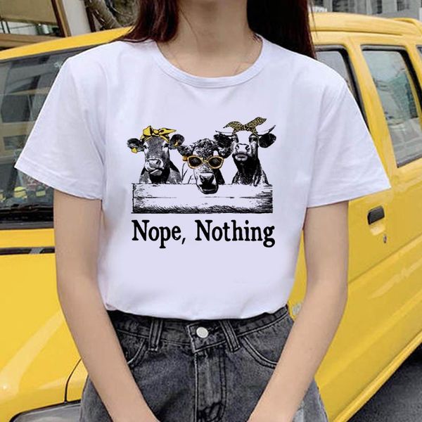women's t-shirt funny cows printed women t shirt cartoon short sleeves cute female kawaii tees fashion clothing, White
women's t-shirt funny cows printed women t shirt cartoon short sleeves cute female kawaii tees fashion clothing, White