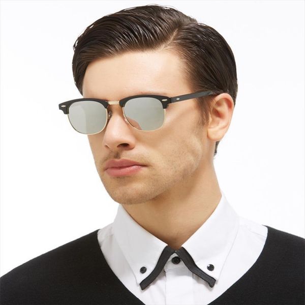 half metal fashion sunglasses men women ray brand designer retro rivet lens classic sun glasses female oculos uv400, White;black
half metal fashion sunglasses men women ray brand designer retro rivet lens classic sun glasses female oculos uv400, White;black