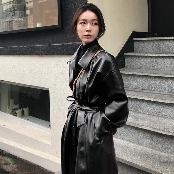 women's trench coats leather coat women long style 2021 spring and autumn foreign super cool locomotive split loose pu, Tan;black
women's trench coats leather coat women long style 2021 spring and autumn foreign super cool locomotive split loose pu, Tan;black