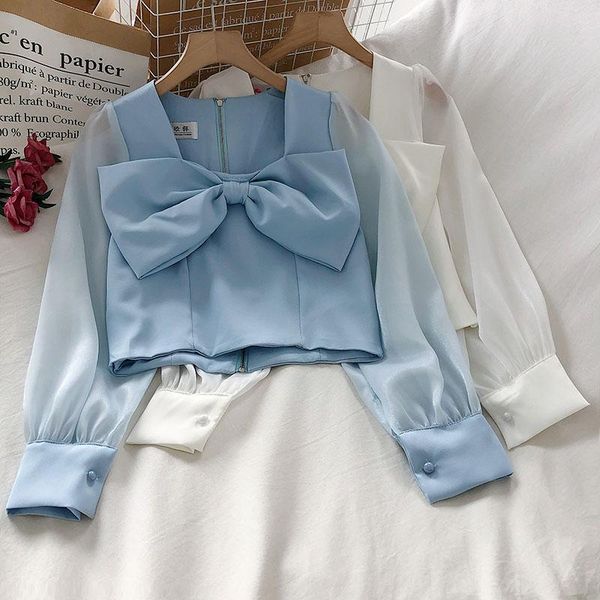women's spring autumn blouse french solid color bowknot square collar shirt lantern long sleeve short ll885 blouses & shirts, White
women's spring autumn blouse french solid color bowknot square collar shirt lantern long sleeve short ll885 blouses & shirts, White