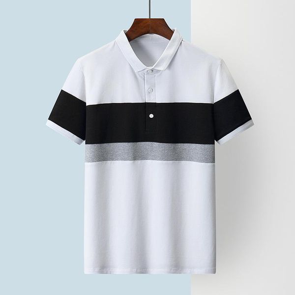 men's polos trend fashion summer short sleeve t-shirt loose half business, White;black
men's polos trend fashion summer short sleeve t-shirt loose half business, White;black