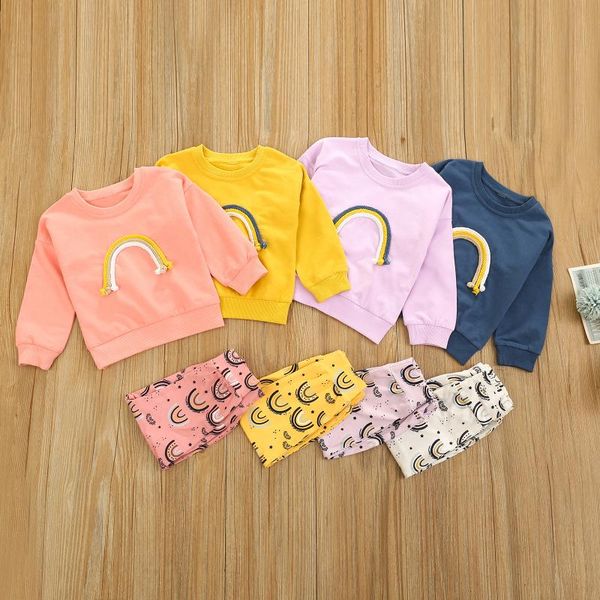 clothing sets baby girl fall clothes, casual long sleeve rainbow pullover and pants 2pcs outfits set, White
clothing sets baby girl fall clothes, casual long sleeve rainbow pullover and pants 2pcs outfits set, White