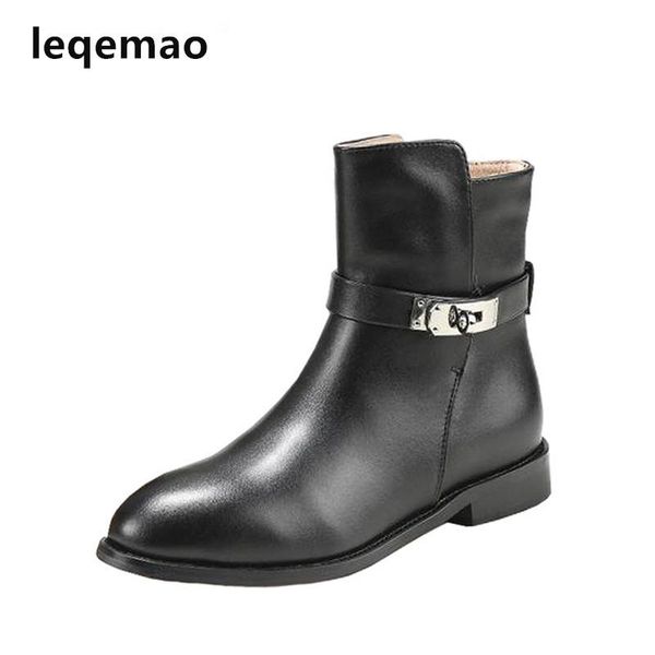 boots classic metal lock ankle for women designer leather short winter flat heel buckled knight size 34-42, Black
boots classic metal lock ankle for women designer leather short winter flat heel buckled knight size 34-42, Black