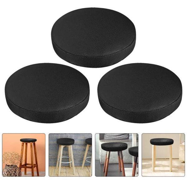 chair covers 3pcs black stretch stool round shape