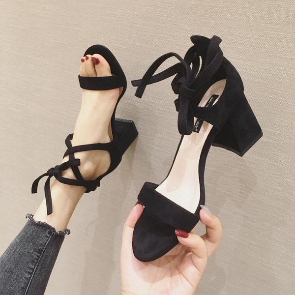 7cm heel rome style fashion sandals women round-toe block lace-up flock high heels sandalias, Black
7cm heel rome style fashion sandals women round-toe block lace-up flock high heels sandalias, Black